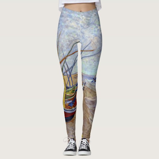 Van Gogh Fishing Boote Leggings (Vorderseite)