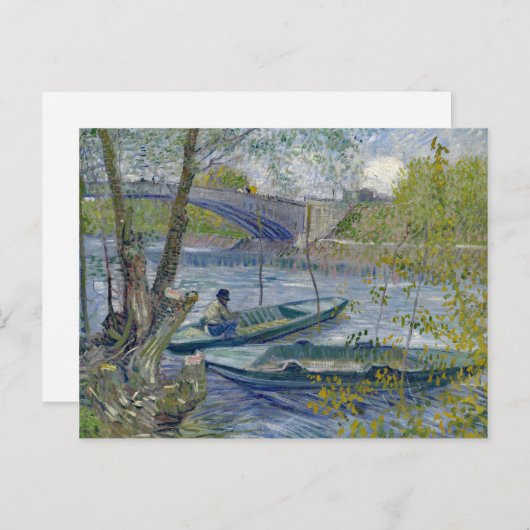 Van Gogh Fishing-Frühlingsmalerei Postkarte (Vorne/Hinten)