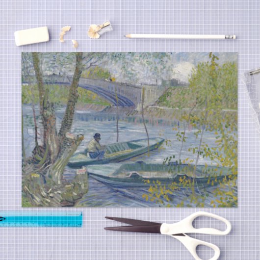 Van Gogh Fishing-Frühlingsmalerei Seidenpapier (Handwerk)
