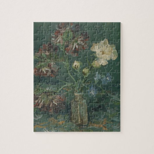 Van Gogh Flasche mit Peonies & Blue Delphinias Puzzle (Vertikal)