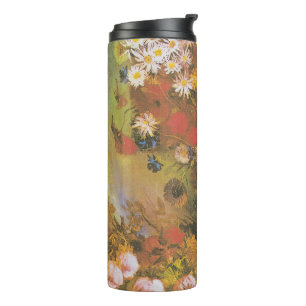 Van Gogh Florales Stillleben Rote Mohnblumen & Ros Thermosbecher