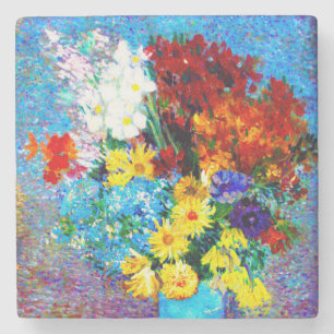 Van Gogh Flowers in a Blue Vase Steinuntersetzer