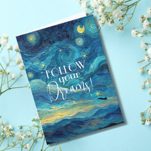 Van Gogh Folge Deinem Traum Flugzeug Motivierend Karte