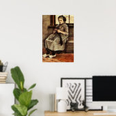 Van Gogh - Frau beim Stopfen von Strümpfen, Poster (Heimbüro)