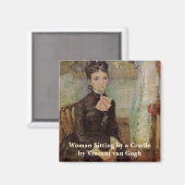Van Gogh, Frau im Wiege, Vintage Kunst Magnet (Vorderseite/Rückseite)