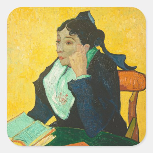 Van Gogh - Frau Joseph-Michel Ginoux, Quadratischer Aufkleber (Vorderseite)