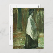 Van Gogh Frau mit weißem Schatten in einem Wald Postkarte (Vorne/Hinten)