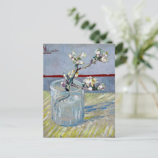 van Gogh Frühling Mandelblume im Glas Postkarte (Stehend Vorderseite)