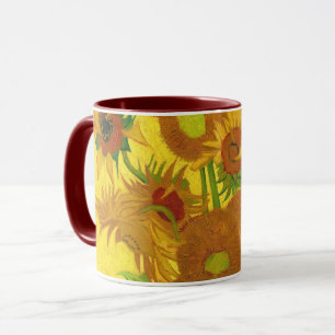 Van Gogh Fünfzehn Sonnenblumen in einer Vase Fine Tasse