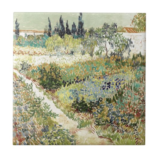 Van Gogh Garden in Arles 1888 Fliese (Vorderseite)