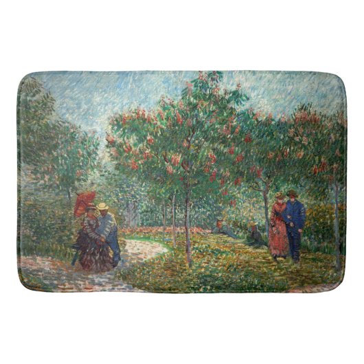 Van Gogh Garden in Montmartre Badematte (Vorderseite)