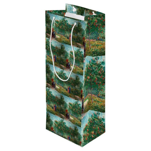 Van Gogh Garden in Montmartre Geschenktüte Für Weinflaschen (Rückseite Schrägansicht)
