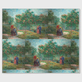 Van Gogh Garden in Montmartre mit Liebhabern Geschenkpapier (Flach)