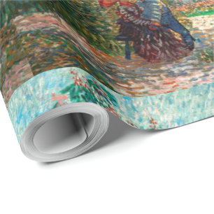 Van Gogh Garden in Montmartre mit Liebhabern Geschenkpapier