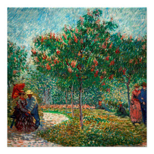 Van Gogh Garden in Montmartre mit Liebhabern Poster