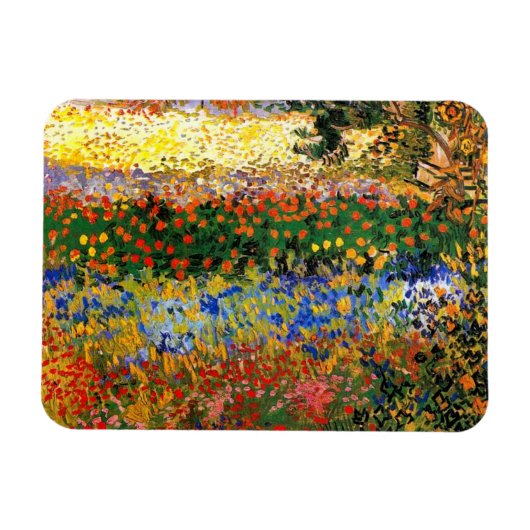 Van Gogh - Garten in Arles (auch Blühgarten genann Magnet (Horizontal)