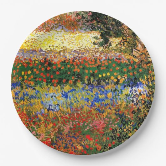 Van Gogh - Garten in Arles (auch Blühgarten genann Pappteller (Vorderseite)