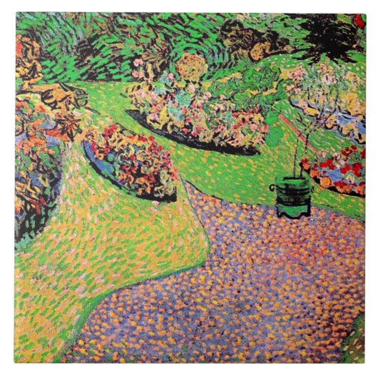 Van Gogh - Garten in Auvers Fliese (Vorderseite)