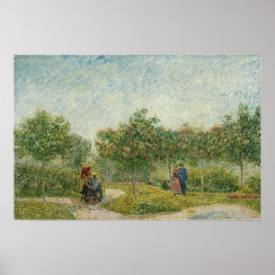 Van Gogh - Garten in Montmartre mit Liebenden Poster
