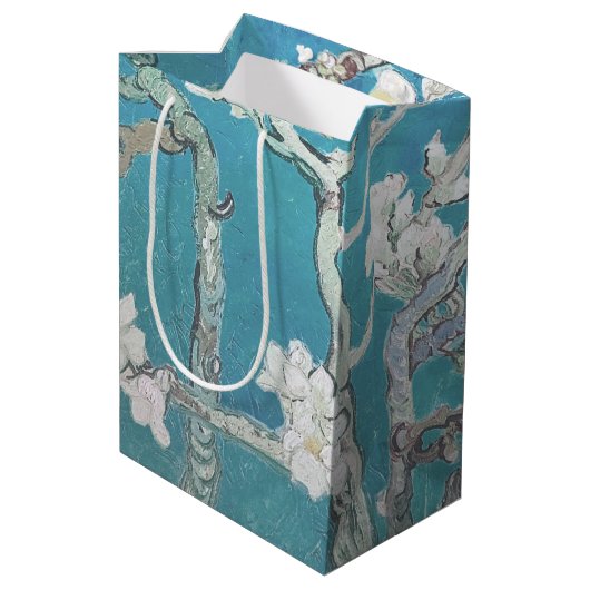 Van Gogh Gemälde Almond Blossom Mittlere Geschenktüte (Rückseite Schrägansicht)