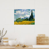 Van Gogh Gemälde Art Vintag Weizenfeld Cypresse Poster (Küche)