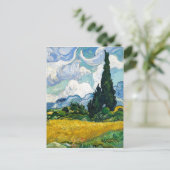 Van Gogh Gemälde Art Vintag Weizenfeld Cypresse Postkarte (Stehend Vorderseite)
