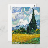 Van Gogh Gemälde Art Vintag Weizenfeld Cypresse Postkarte (Vorne/Hinten)