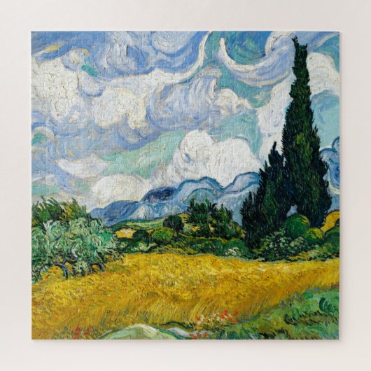 Van Gogh Gemälde Art Vintag Weizenfeld Cypresse Puzzle (Vertikal)