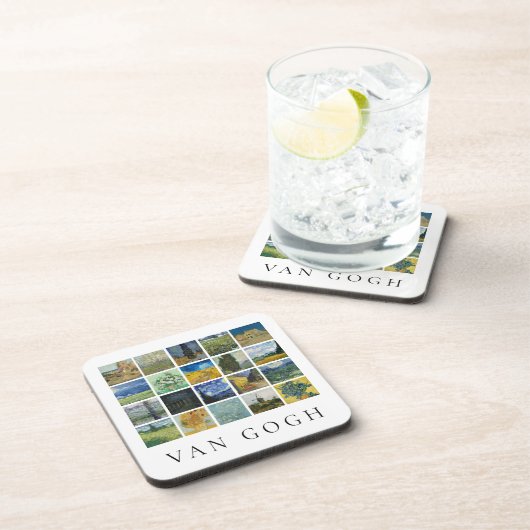 Van Gogh Gemälde Collage Getränkeuntersetzer (Rechte Seite)