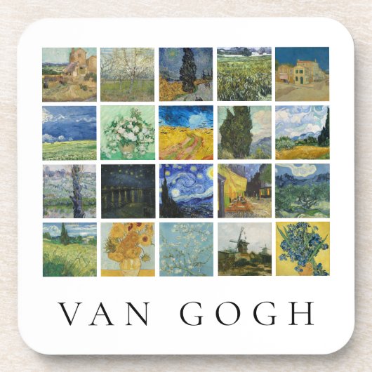 Van Gogh Gemälde Collage Getränkeuntersetzer (Vorderseite)