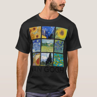 Van Gogh Gemälde Collage mit Starry Night und Su T-Shirt