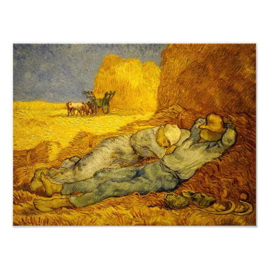 Van Gogh Gemälde der "Noon Erholung from Work" Fotodruck (Vorne)