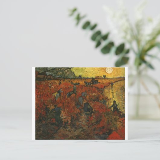 Van Gogh Gemälde: Der rote Weinberg Postkarte (Stehend Vorderseite)