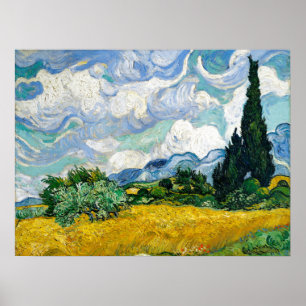 Van Gogh Gemälde Kunst Vintage Weizenfeld Zypresse Poster