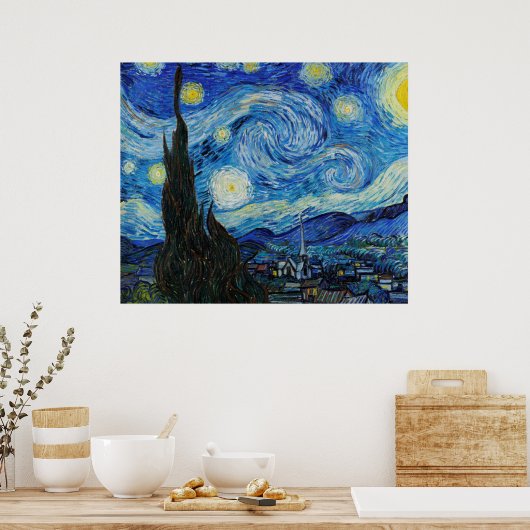 Van Gogh Gemälde of The Starry Night (1889) Poster (Küche)