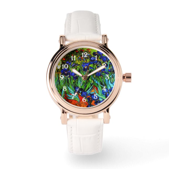 Van Gogh-Gemälde, Schwertlilien, Armbanduhr (Vorderseite)