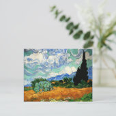 Van Gogh-Gemälde, Weizenfeld mit Zypresse Postkarte (Stehend Vorderseite)