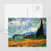 Van Gogh-Gemälde, Weizenfeld mit Zypresse Postkarte (Vorne/Hinten)