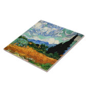 Van Gogh Gemälde, Wheatfield mit Cypress Tree Fliese (Seite)