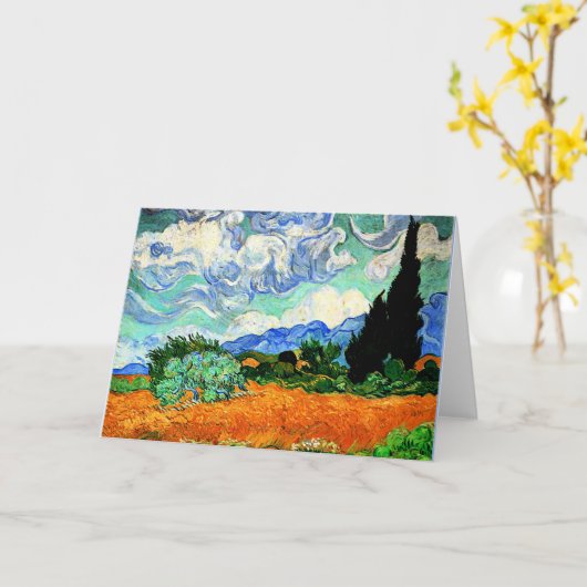 Van Gogh Gemälde, Wheatfield mit Cypress Tree Karte (Gelbe Blume)
