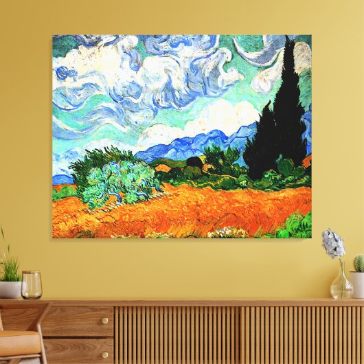 Van Gogh Gemälde, Wheatfield mit Cypress Tree Leinwanddruck (Insitu (Wohnzimmer))