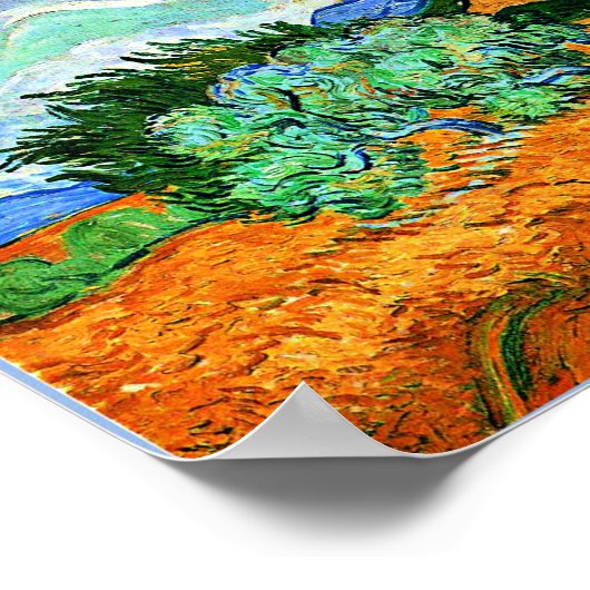Van Gogh Gemälde, Wheatfield mit Cypress Tree Poster (Ecke)