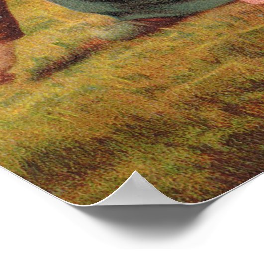 Van Gogh, Gleaners auf den Feldern Poster (Ecke)