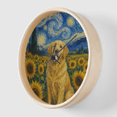 Van Gogh Golden Retriever Hund Uhr (Winkel)