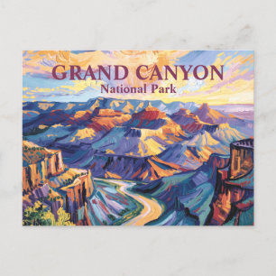 Van Gogh Grand Canyon Hopi Point Sunset Colorful Postkarte