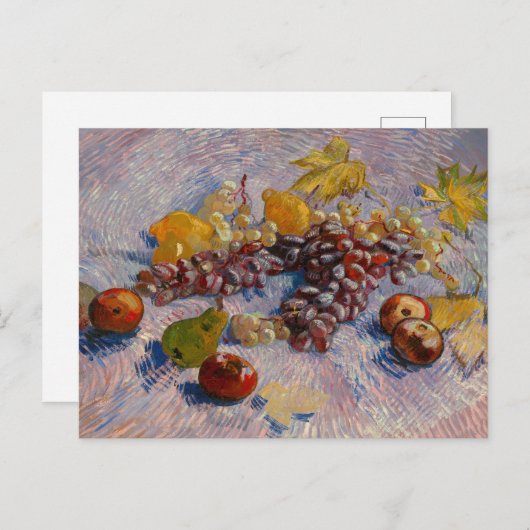 Van Gogh Grapes Lemons Birnen Äpfel Still Life Pos Postkarte (Vorne/Hinten)