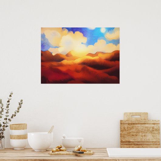 Van Gogh Grass Field und schöne Landschaft Poster (Küche)