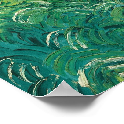 Van Gogh Green Wheat Fields Old Art Poster (Ecke)