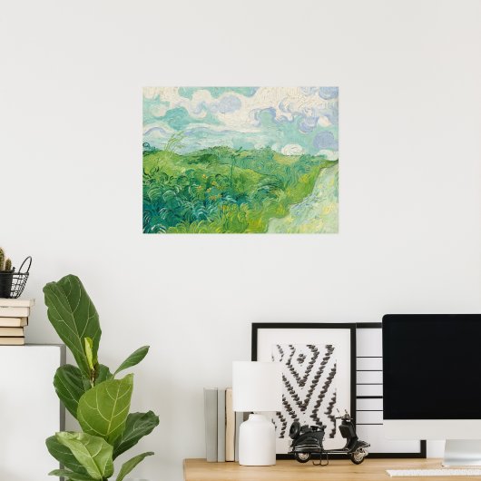 Van Gogh Green Wheat Fields Old Art Poster (Heimbüro)