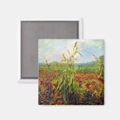 Van Gogh - Grüne Maisstalks Magnet (Vorderseite/Rückseite)